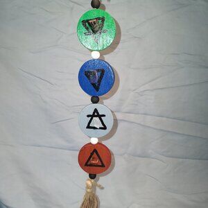 Handmade Element Wood and Natural Crystal Wall decor